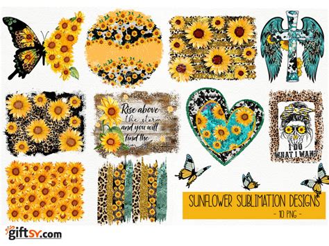 Free Sunflower Sublimation Designs Tsvg