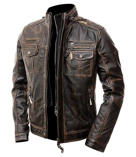 Premium leather, modern design and life time guarantee motorcycle leather jackets. Cafe Racer Distressed Brown Leather Motorcycle Jacket ...