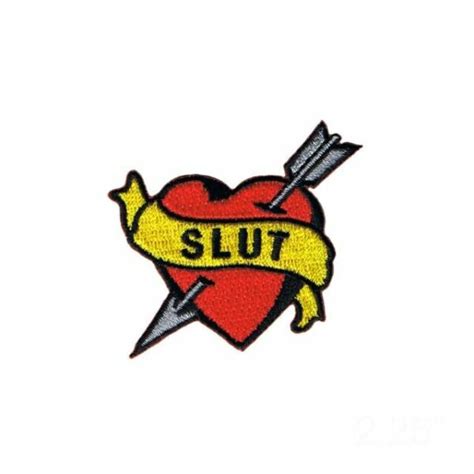 tattoo art slut heart patch banner ink draw arrow embroidered iron on applique for sale online