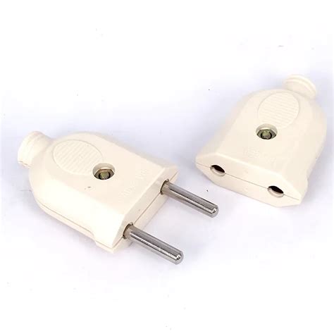 Eu European 2 Pin Ac Electrical Power Rewireable Plug Male Female Socket Outlet Adaptor Adapter