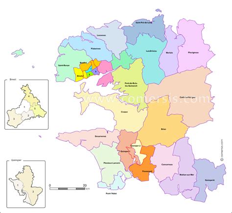 Carte Des Nouveaux Cantons Du Finistère