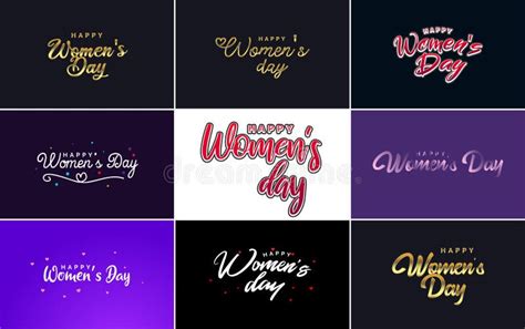 Set Of Happy International Woman S Day Signs And Emblems Vector Design