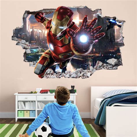Iron Man Superhero Wall Decal Sticker Mural Poster Print Art Etsy