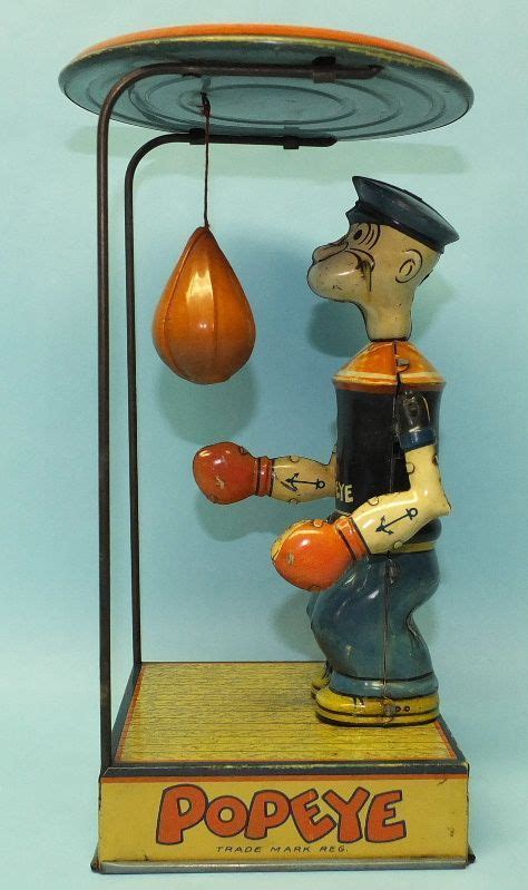 1920 S J Chein Punching Bag Popeye Wind Up Toys Tin Toys Doll Toys Vintage Tins Vintage