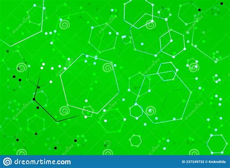 Hexagon Connected Dots Neon Green Background Beautiful Elegant