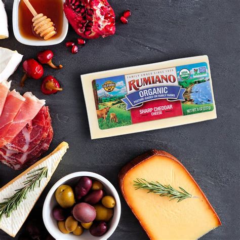 Rumiano Cheese Company Organic Sharp Cheddar Bar, Vegetarian Cheese (8