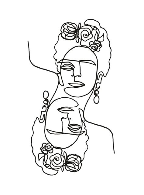Frida Doodle With Images Outline Art Artsy Tattoos Line Art Drawings
