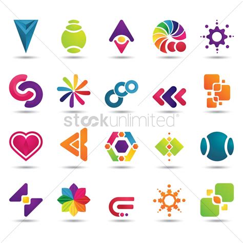 Set Of Abstract Logo Elements Vector Image 1629080 Stockunlimited