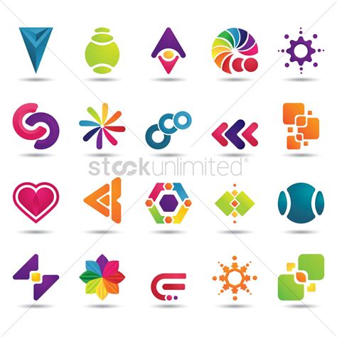 Set of abstract logo elements Vector Image - 1629080 | StockUnlimited