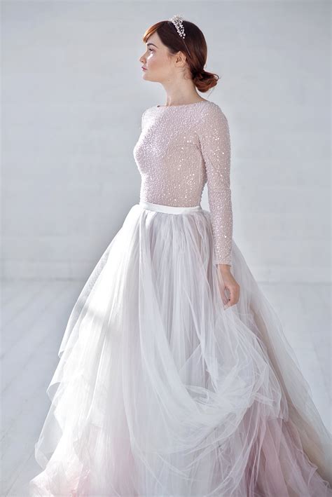 Ready To Ship Ombre Bridal Tulle Skirt Tulle Skirt With A Long Train