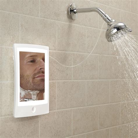 The Easiest Fogless Led Shower Mirror Hammacher Schlemmer