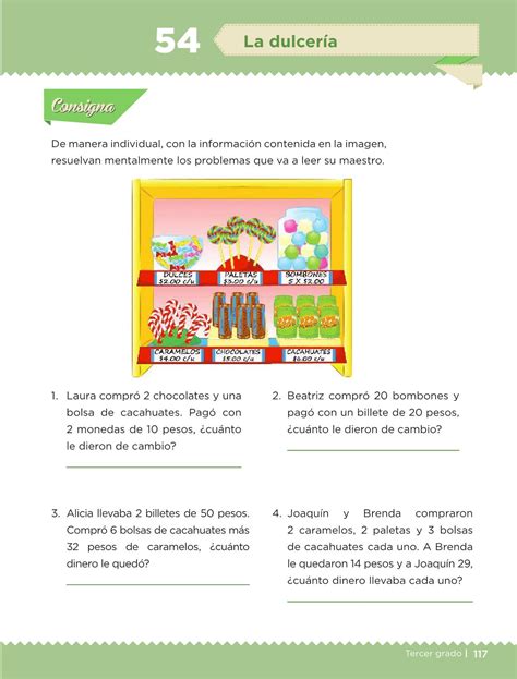 Cuaderno de matemáticas secuenciada 3º y 4º grado primaria (archivo completo en pdf). Desafíos Matemáticos Libro para el alumno Tercer grado 2016-2017 - Online - Página 117 - Libros ...