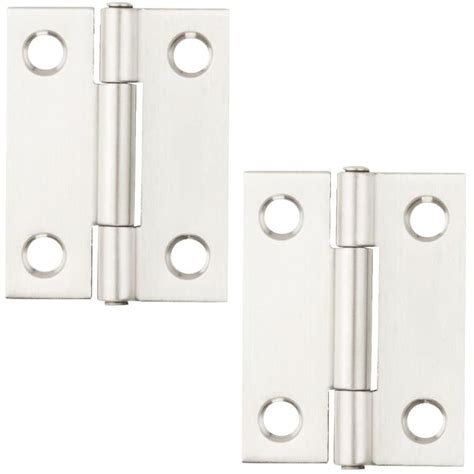 Builders Hardware 2 Pack 2 Stainless Steel Fixed Pin Butt Hinge