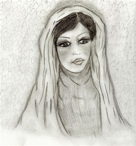 Serene Mary Drawing By Sonya Chalmers Fine Art America