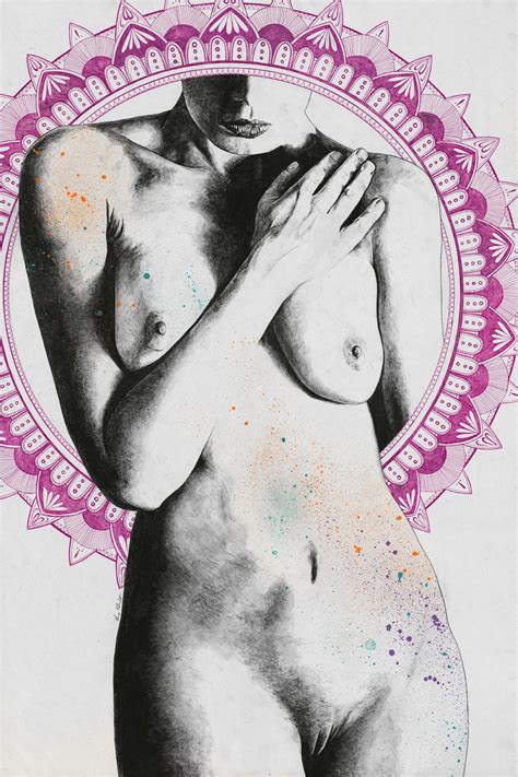 7 Days Of Nothing Nude Woman With Mandalas Erotic Drawing Pencil