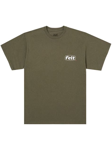 Felt Work Logo T Shirt Military Green
