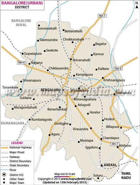 District Map Of Bangalore Urban Bangalore City Bangalore Map