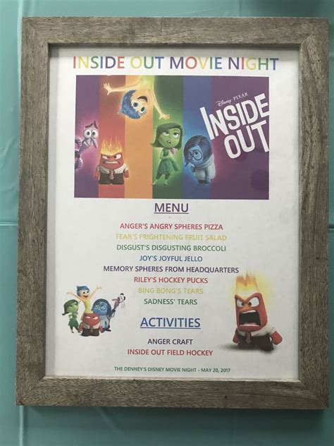 family movie #movie Inside Out Menu - Inside Out Movie Night - Disney Movie Night - Family Movie 