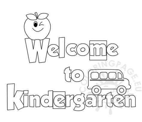 Welcome To Kindergarten Coloring Page Free Printable Coloring Pages