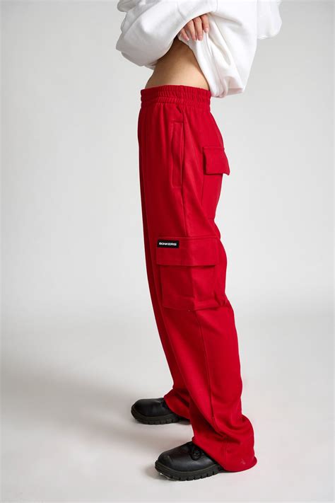 Maroon Utility Straight Fit Pants Bonkers Corner