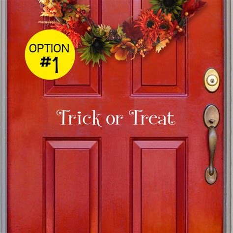 Trick Or Treat Front Door Decor Removable Decal Decals For