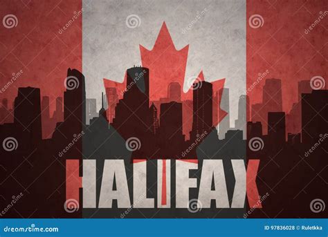 Abstract Silhouette Of The City With Text Halifax At The Vintage