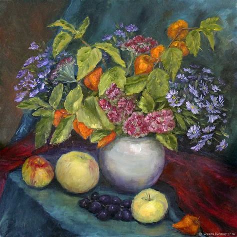 Oil Painting Autumn Flowers Still Life With Flowers