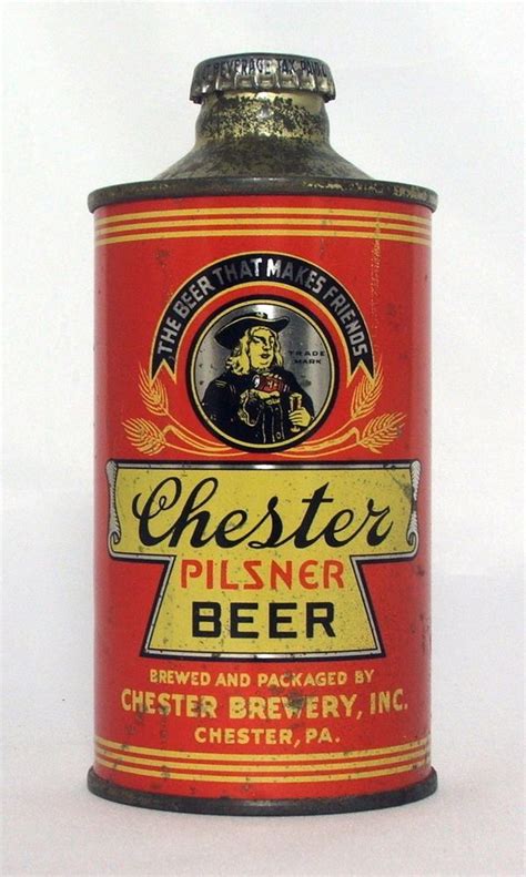 Rare Chester Beer 12 Oz J Spout Cone Top Beer Can Wm Chester Pa