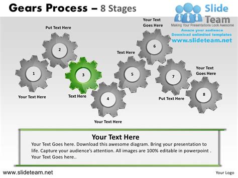 7 Stages Mechanical Spinning Gear S Strategy Powerpoint Slides