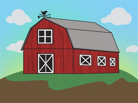 Последние твиты от easypicturetodraw (@easypicture). How to Draw a Barn | Barn drawing, Red barn, Red barn house