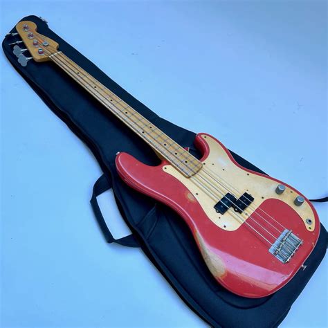 Sold Fender Roadworn 50s Precision Bass Fiesta Red 84lbs 2008