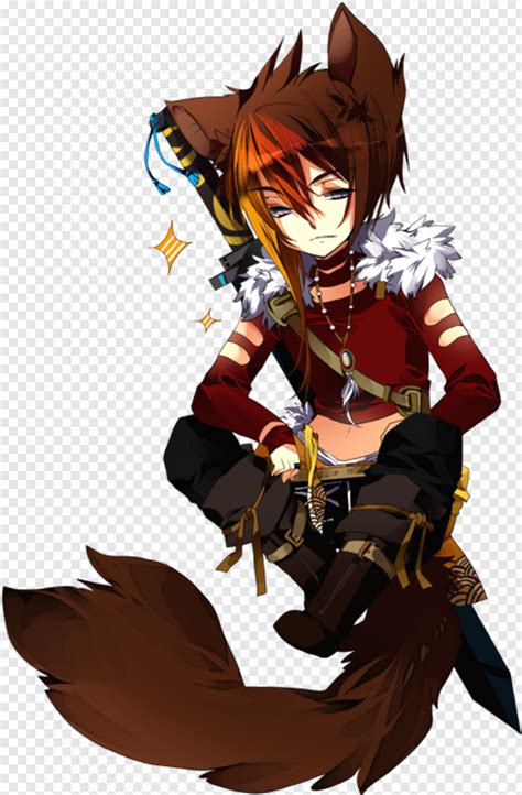 Anime Boy Anime Boy Wolf Ears And Tail Png Download 477x727 1512157 Png Image Pngjoy