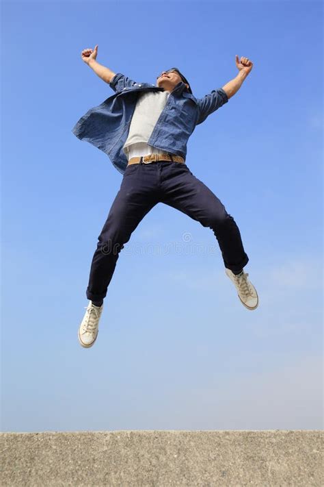 Happy Man Run And Jump Stock Image Image Of Education 54151325