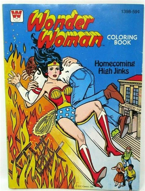 Dc Comics Wonder Woman Coloring Book Whitman 1979 6 Pages Colored
