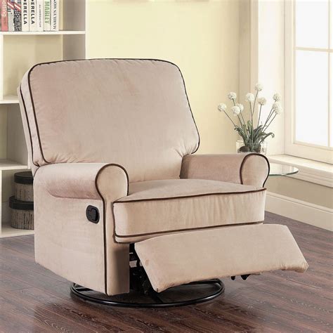 Wood + linen fabric + spongeleg. Big Comfy Chair Glider Recliner Easy Chair Sand Microsuede ...