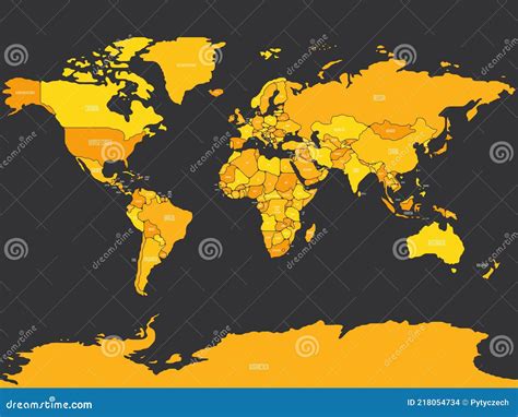 Simplified Smooth Border World Map Stock Vector Illustration Of