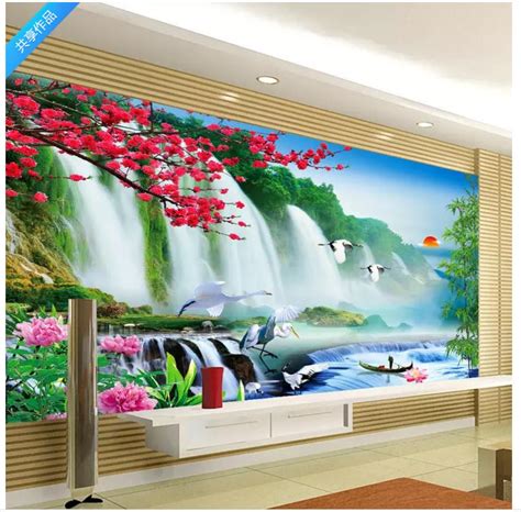 Custom Photo Wallpaper 3d Wallpaper For Walls Idyllic Landscape