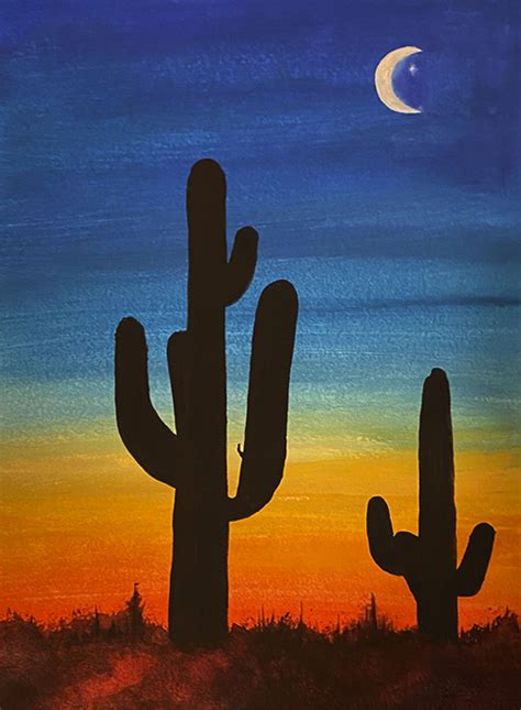 Desert Sunset In 2021 Sunset Canvas Painting Sunset Painting Diy