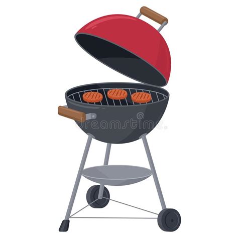 Barbecue Grill Cartoon Bbq Charcoal Cookout Equipment Bbq Party