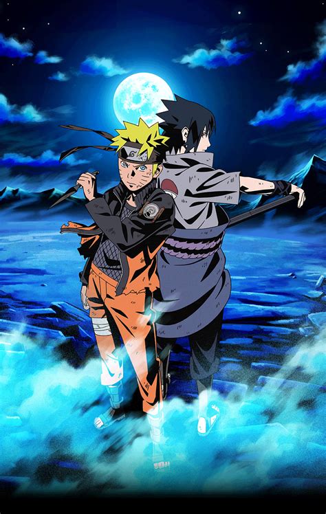 Naruto And Sasuke Under The Moonlit Sky Naruto Shippuden Ultimate