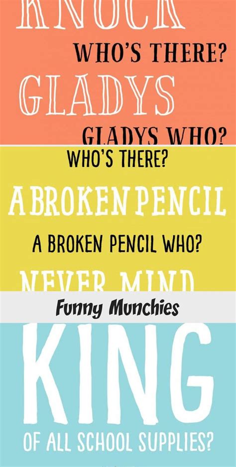 (scroll down for knock knock jokes or pick another category instead). Back To School Knock Knock Jokes To Stick Into Your Kids ...