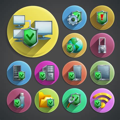 Data Protection Icons Set 461359 Vector Art At Vecteezy