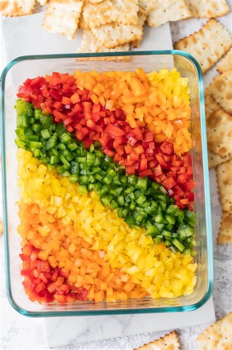 This Rainbow Pepper Hummus Dip Is A Healthy Easy Beautiful And Oh So