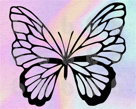 Monarch Butterfly Stencil Svg Files For Cricut Silhouette Cut Etsy