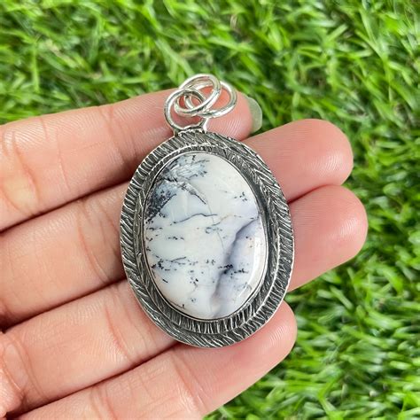 Dendrite Opal Pendant 925 Sterling Silver Pendant Dendrite Etsy