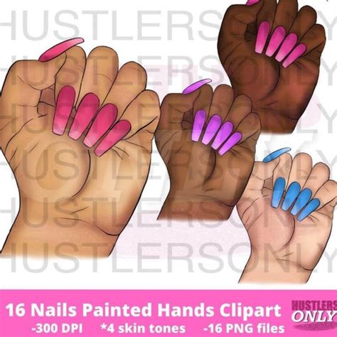 Digital Clipart Download Png Nails Hands Cosmetic Clipart Etsy Clip