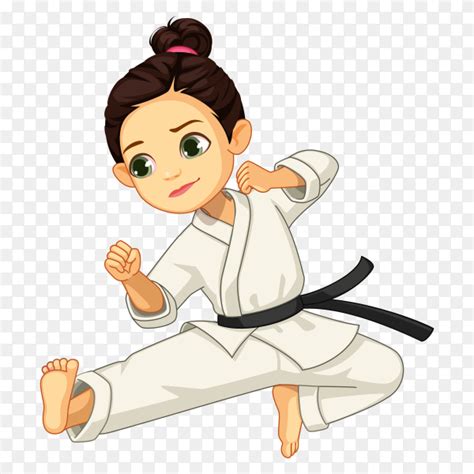Cartoon Girl Practicing Karate Premium Vector Png Similar Png