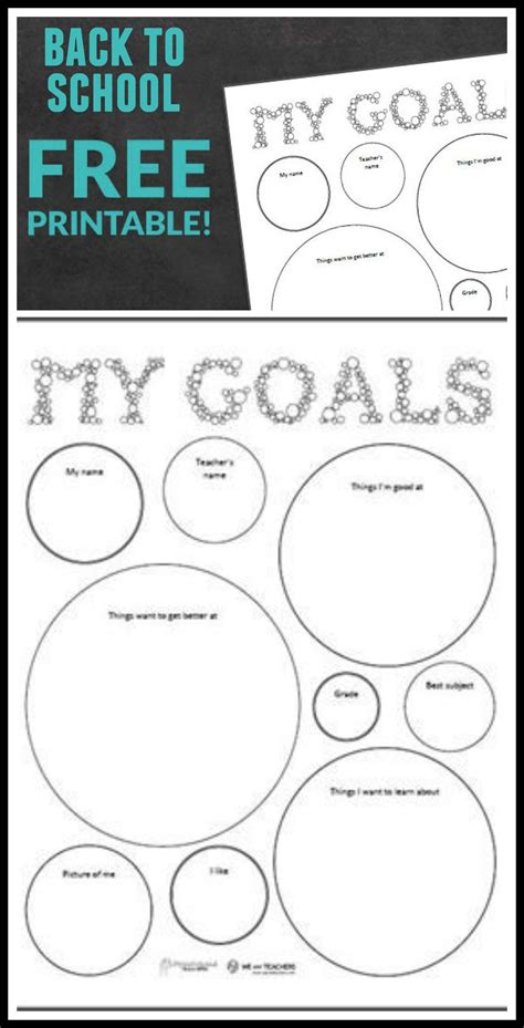 Perfect Free Printable For Back To School Goal Setting For Kids
