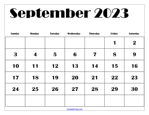 Free September 2023 Calendar Printable Pdf Templates