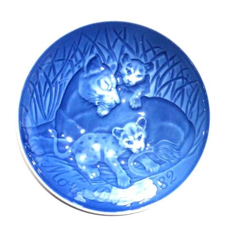 Bing And Grondahl Mothers Day Lion Cubs 1982 Plate Boxed